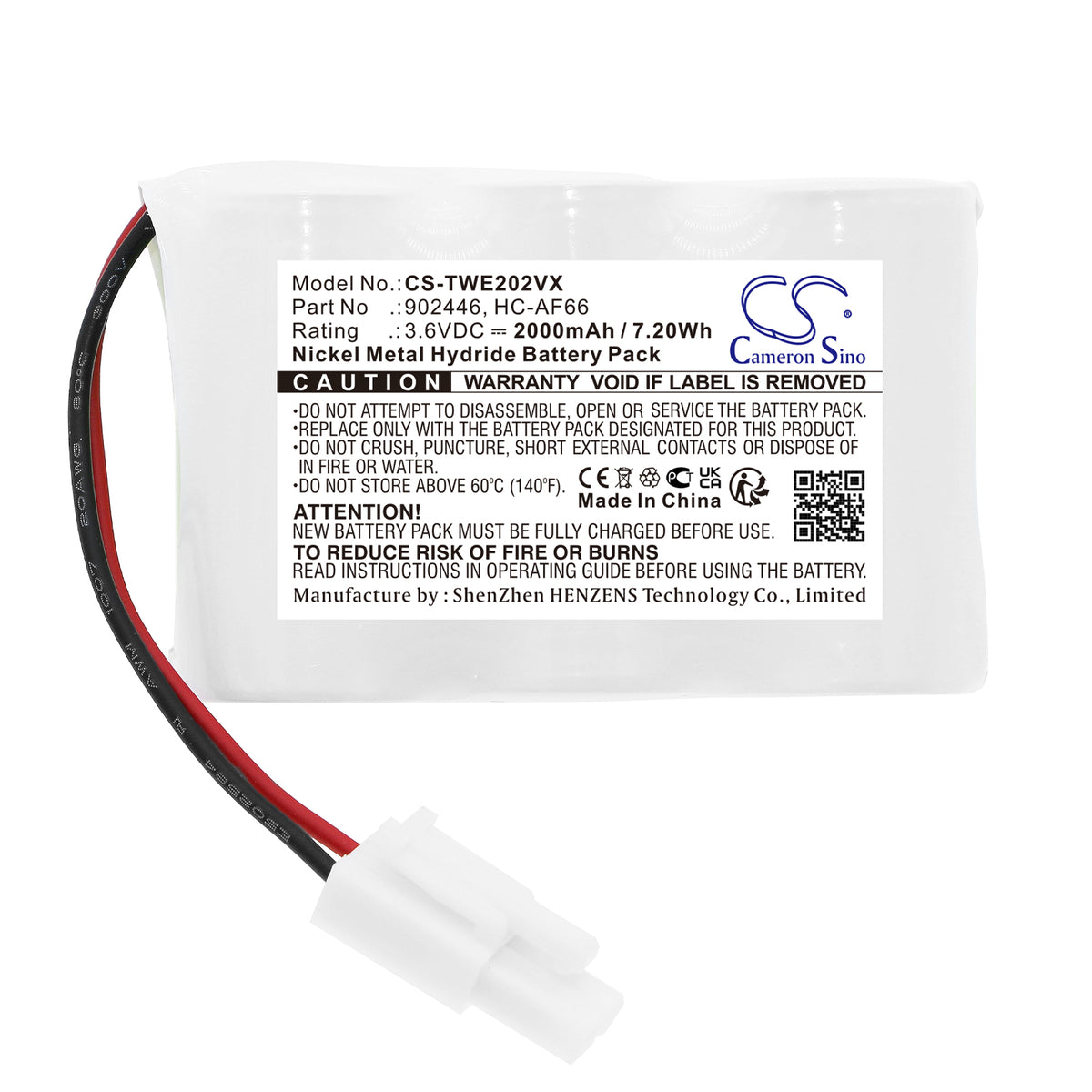 Replacement Battery for Twinbird HC-E202 – Vacuum – 2000mAh / 3.6V