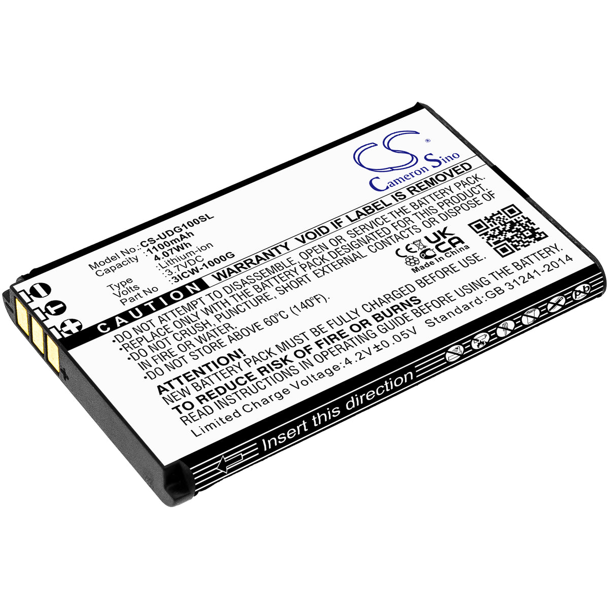 Replacement Battery for UniData | Incom ICW-1000G – VoIP Phone – 1100mAh / 3.7V