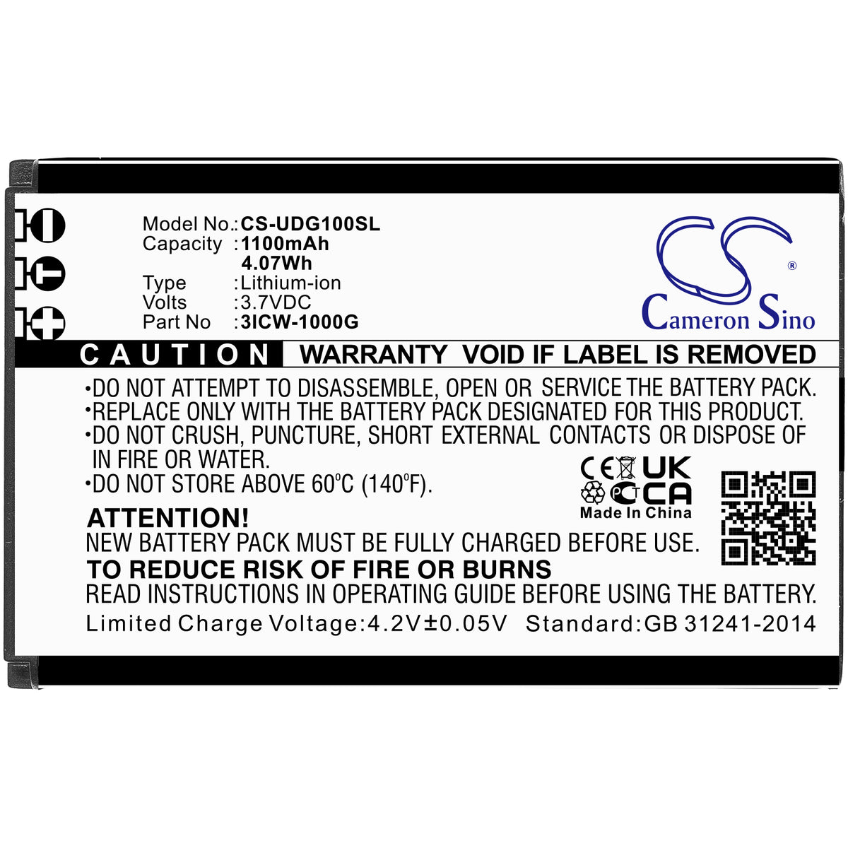 Replacement Battery for UniData | Incom ICW-1000G – VoIP Phone – 1100mAh / 3.7V