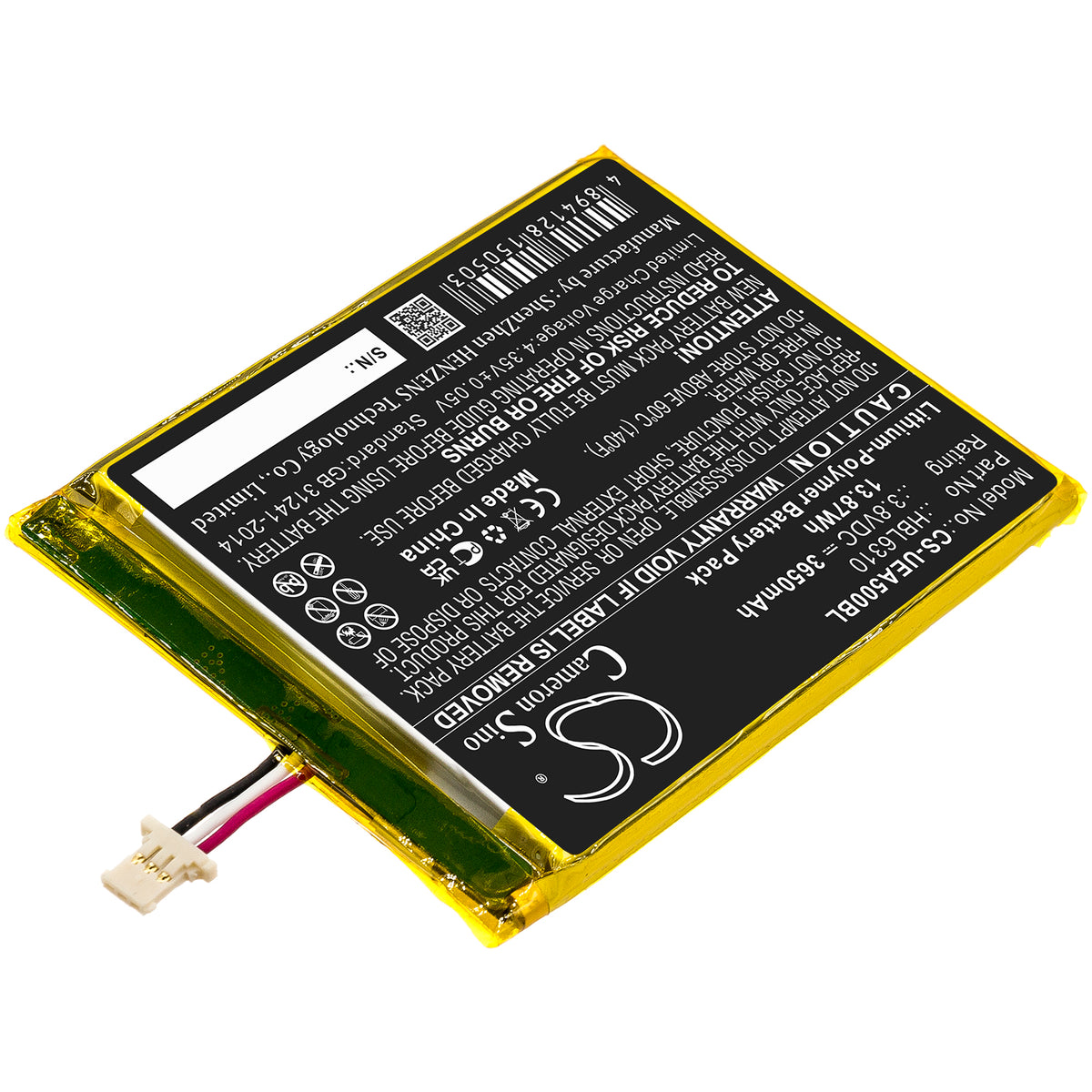 Replacement Battery for Unitech | Urovo EA500 – Barcode Scanner – 3650mAh / 3.8V