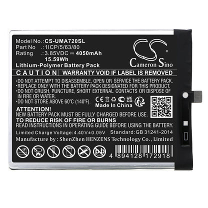 Replacement Battery for UMI UMIDIGI A7s – Mobile, SmartPhone – 4050mAh / 3.85V