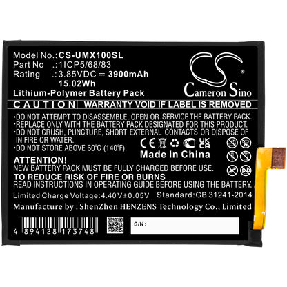 Replacement Battery for UMI UMIDIGI X – Mobile, SmartPhone – 3900mAh / 3.85V