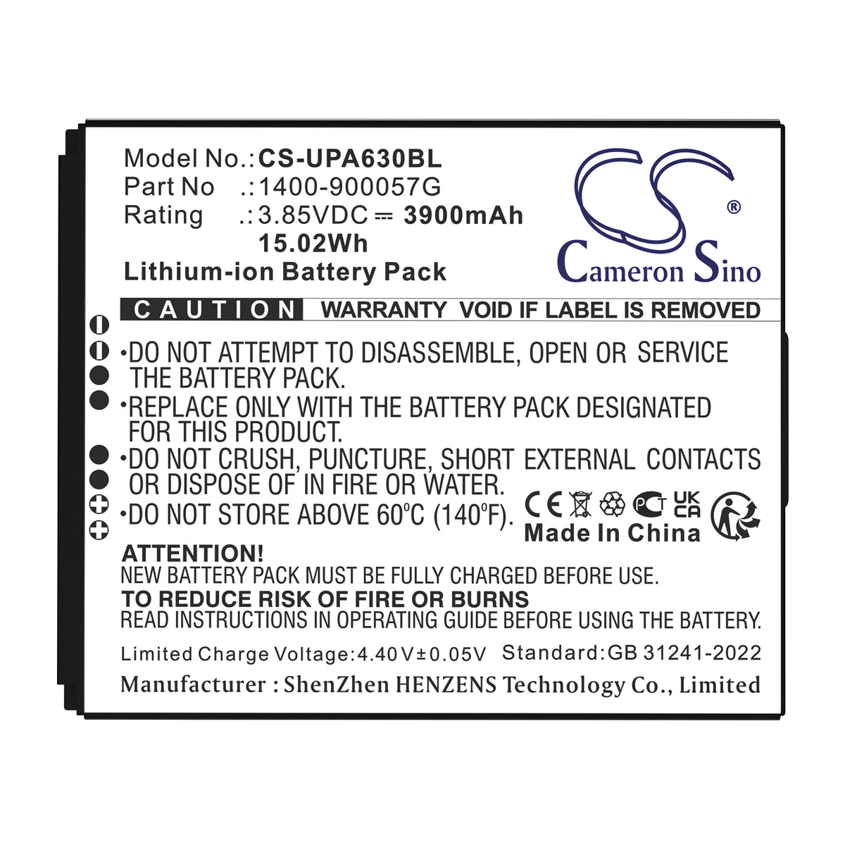 Replacement Battery for Unitech EA630 – Barcode Scanner – 3900mAh / 3.85V