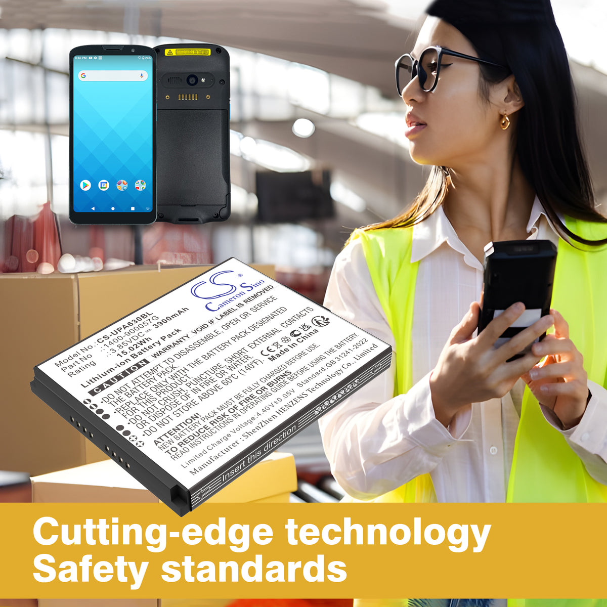 Replacement Battery for Unitech EA630 – Barcode Scanner – 3900mAh / 3.85V
