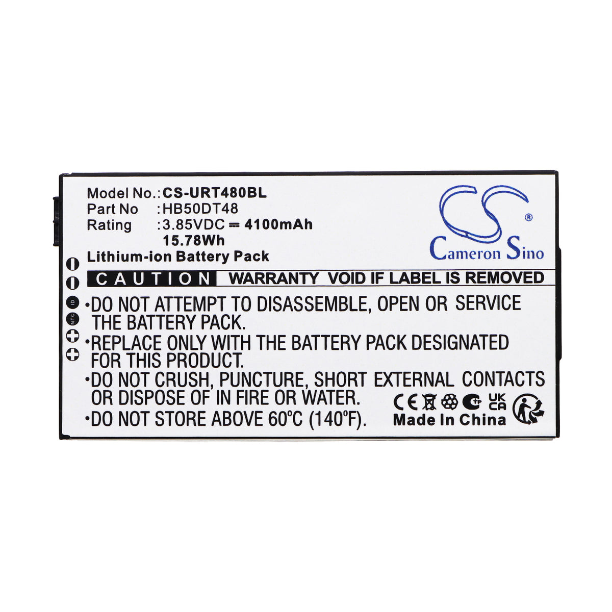 Replacement Battery for Urovo CT48 – Barcode Scanner – 4100mAh / 3.85V