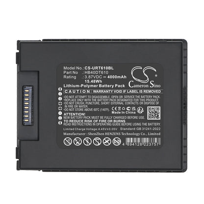 Replacement Battery for Urovo DT610 – Barcode Scanner – 4000mAh / 3.87V