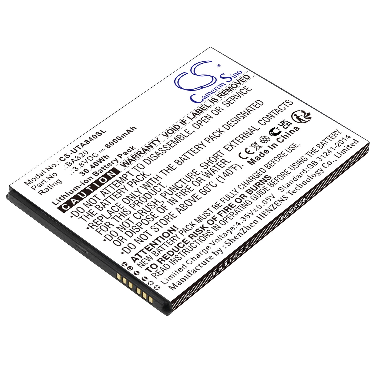 Replacement Battery for GeoMax | Sonim | Unitech | UniStrong Zenius800 Android Tablet – Tablet – 8000mAh / 3.8V - image 1