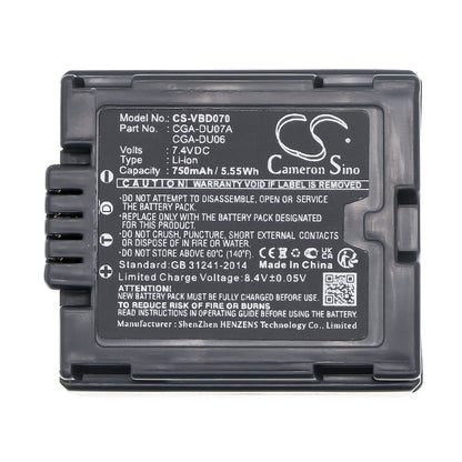 Replacement Battery for Panasonic | Hitachi PV-GS19 – Camera – 750mAh / 7.4V