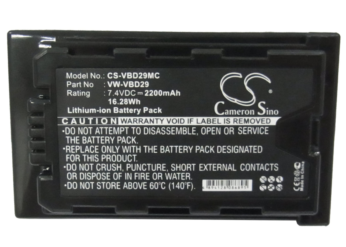 Replacement Battery for Panasonic HDC-MDH2GK – Camera – 2200mAh / 7.4V