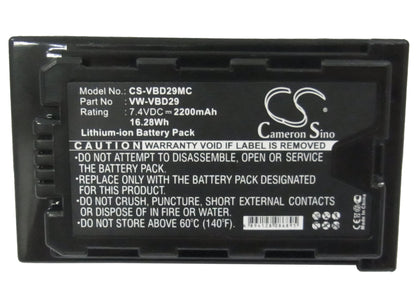 Replacement Battery for Panasonic HDC-MDH2GK – Camera – 2200mAh / 7.4V