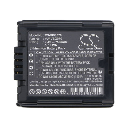 Replacement Battery for Panasonic HDC-SD9 – Camera – 750mAh / 7.4V