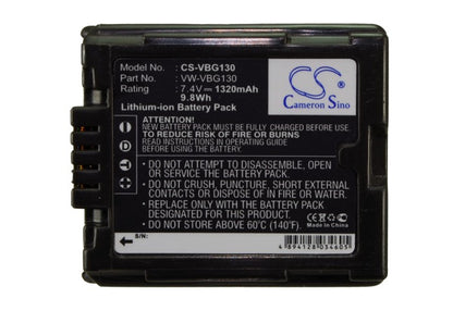 Replacement Battery for Panasonic HDC-SD9 – Camera – 1320mAh / 7.4V