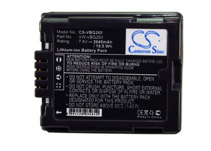 Replacement Battery for Panasonic HDC-SD9 – Camera – 2640mAh / 7.4V