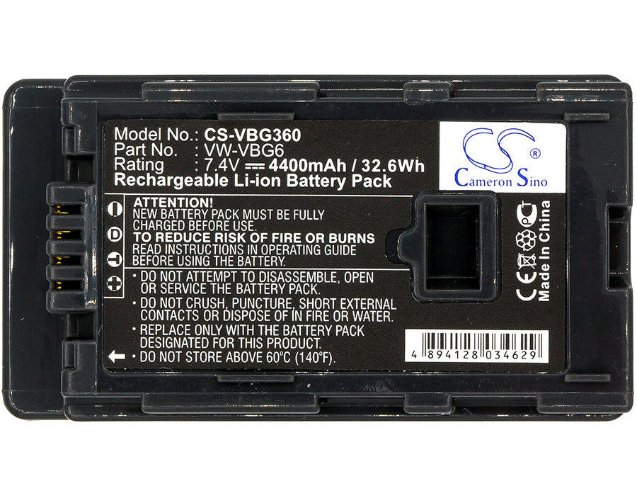 Replacement Battery for Panasonic  AG-AC130 – Camera – 4400mAh / 32.56Wh / 7.4V