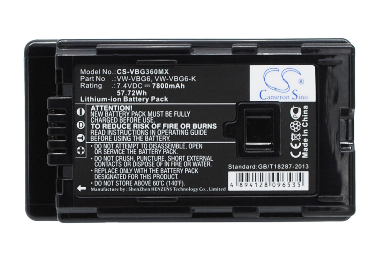 Replacement Battery for Panasonic HDC-HS300 – Camera – 7800mAh / 7.4V