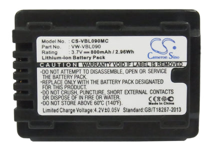 Replacement Battery for Panasonic SDR-H85 – Camera – 800mAh / 3.7V