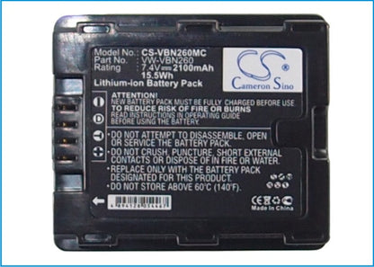Replacement Battery for Panasonic  HC-X900 – Camera – 2100mAh / 15.54Wh / 7.4V