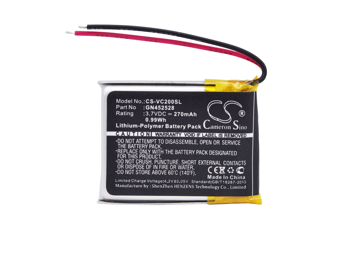 Replacement Battery for Voice Caddie  VC200 – GPS, Navigator – 270mAh / 0.99Wh / 3.7V