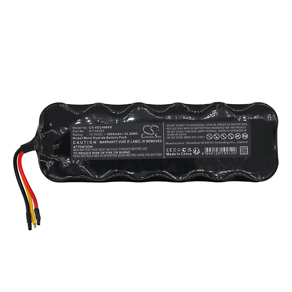 Replacement Battery for Vileda M-H498 – Vacuum – 3000mAh / 14.4V