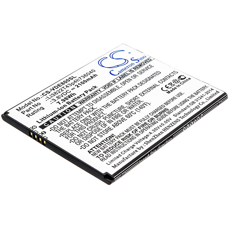 Replacement Battery for Vodafone | ZTE Smart E8 – Mobile, SmartPhone – 2100mAh / 3.8V - image 1