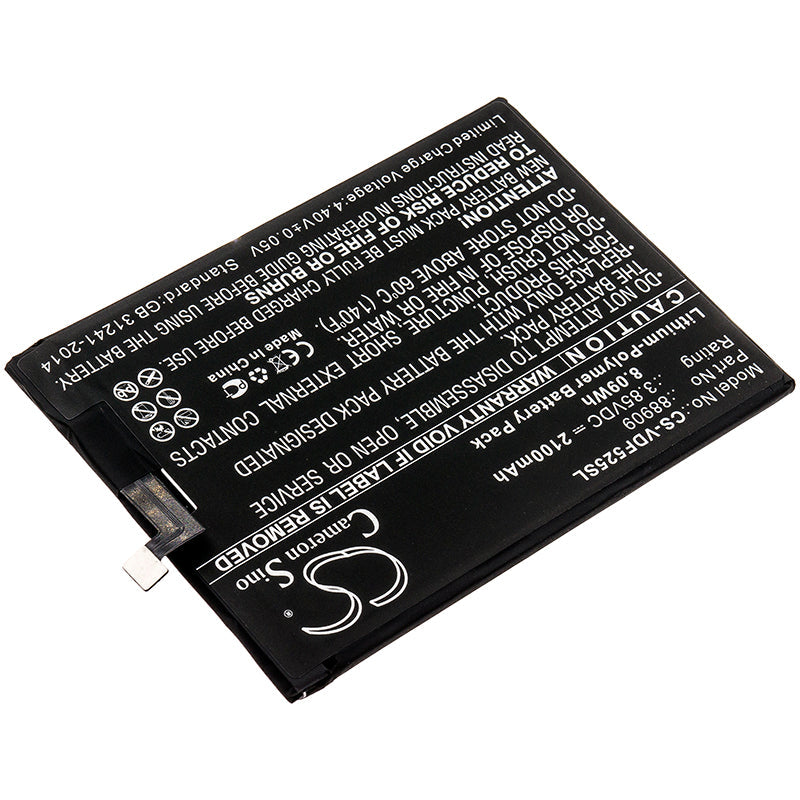 Replacement Battery for Vodafone  88909 – Mobile, SmartPhone – 2100mAh / 8.09Wh / 3.85V