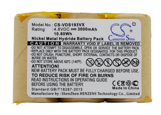 Replacement Battery for Vileda AS-193E9A – Vacuum – 3000mAh / 4.8V
