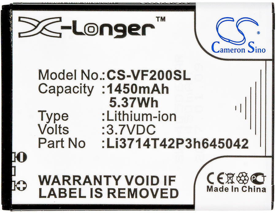 Replacement Battery for Vodafone  Smart First 7 – Mobile, SmartPhone – 1450mAh / 5.37Wh / 3.7V