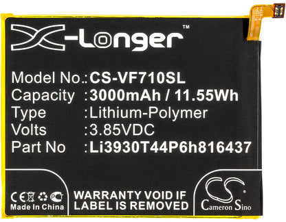 Replacement Battery for Vodafone  Smart V8 – Mobile, SmartPhone – 3000mAh / 11.55Wh / 3.85V
