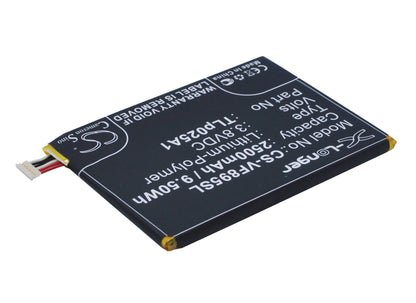 Replacement Battery for Vodafone  Smart Prime 6 – Mobile, SmartPhone – 2500mAh / 9.50Wh / 3.8V