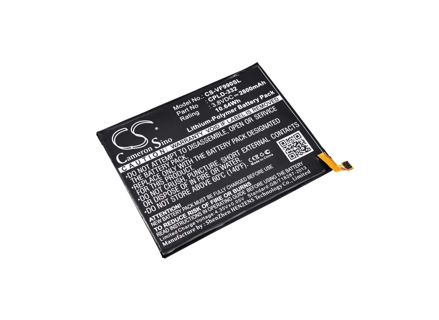 Replacement Battery for Vodafone Smart 4 Max – Mobile, SmartPhone – 2800mAh / 3.8V - image 1