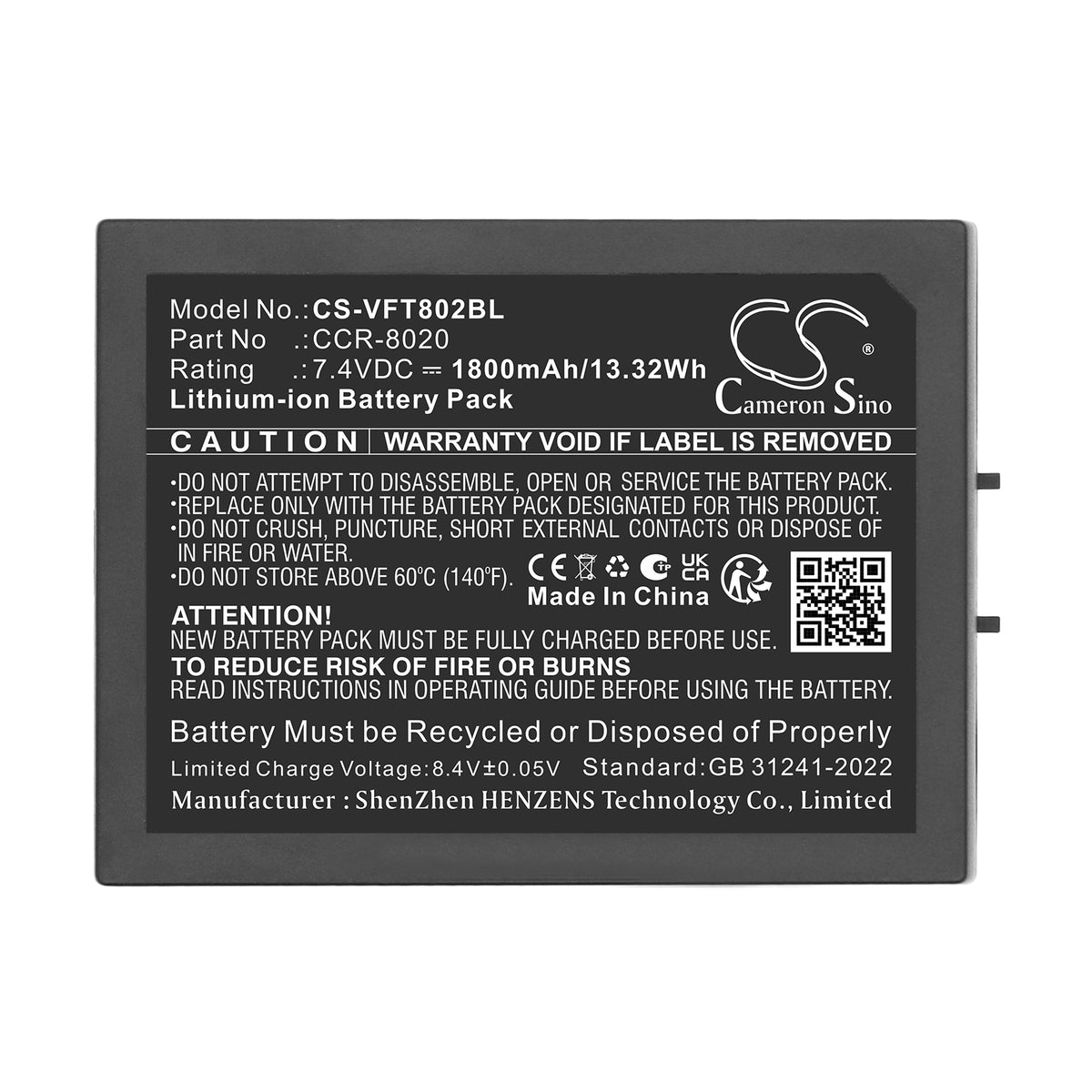 Replacement Battery for VeriFone 802B-WW-M05 – Payment Terminal – 1800mAh / 7.4V