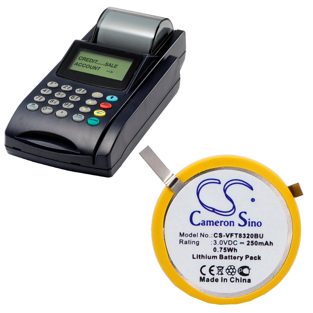 Replacement Battery for VeriFone NURIT 8320 – CMOS BackUp – 250mAh / 3V