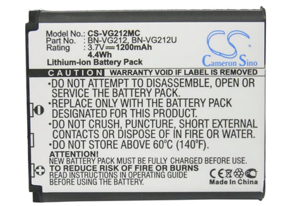 Replacement Battery for JVC  
GZ-V700 – Camera – 1200mAh/4.4Wh / 3.7V