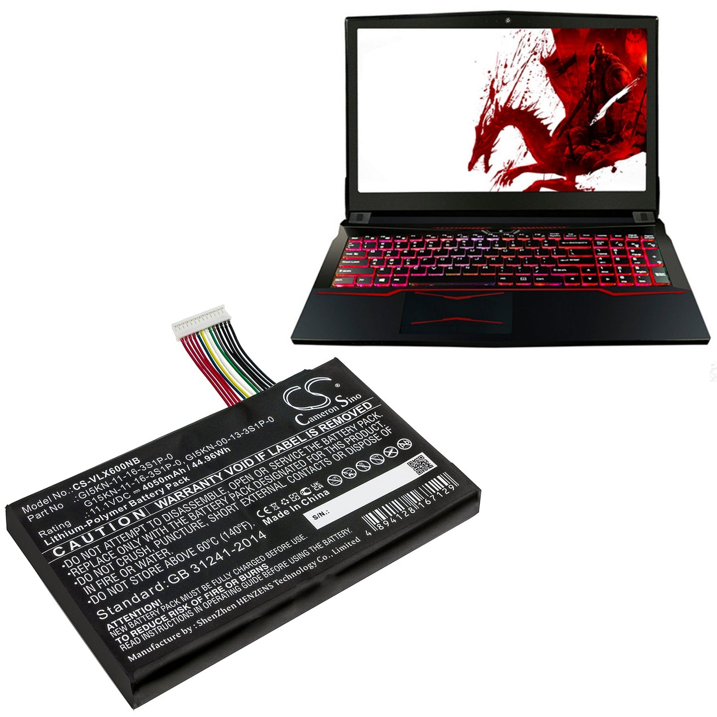 Replacement Battery for Vulcan  X5 – Notebook, Laptop – 4050mAh / 44.96Wh / 11.1V
