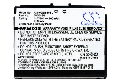 Replacement Battery for Vodafone 850 – Mobile, SmartPhone – 700mAh / 3.7V - image 1