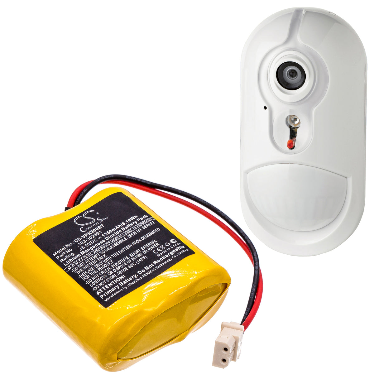 Replacement Battery for Visonic Next CAM – Home Security Camera – 1350mAh / 6V