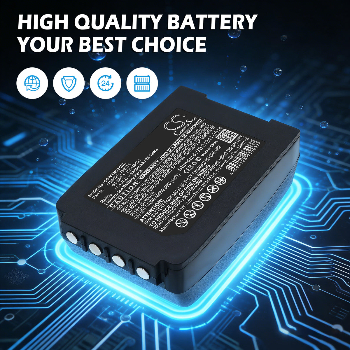 Replacement Battery for Vocollect Talkman T2 – Barcode Scanner – 3400mAh / 7.4V