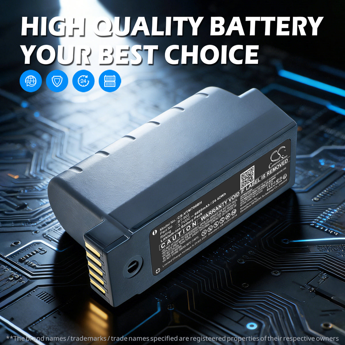 Replacement Battery for Vocollect | Honeywell Talkman A700 – Barcode Scanner – 6600mAh / 3.7V