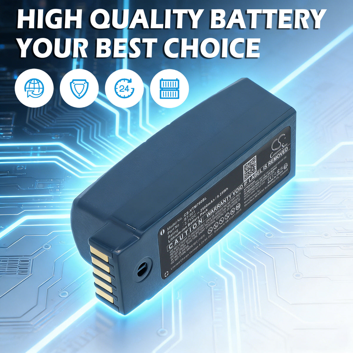 Replacement Battery for Vocollect | Honeywell Talkman A700 – Barcode Scanner – 2500mAh / 3.7V