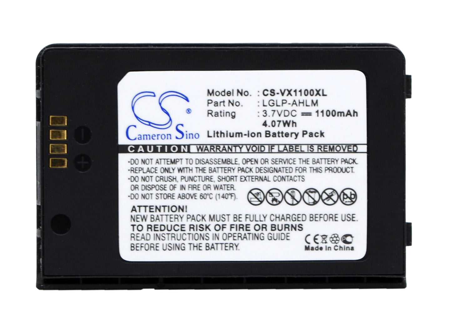 Replacement Battery for LG VX11000 – Mobile, SmartPhone – 1100mAh / 3.7V - image 1