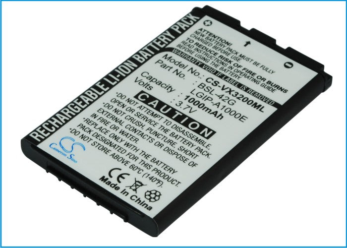Replacement Battery for LG  AX245 – Mobile, SmartPhone – 1000mAh / 3.70Wh / 3.7V