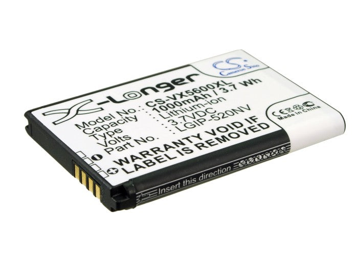 Replacement Battery for LG | Verizon VN270 Cosmos Touch – Mobile, SmartPhone – 1000mAh / 3.7V - image 1