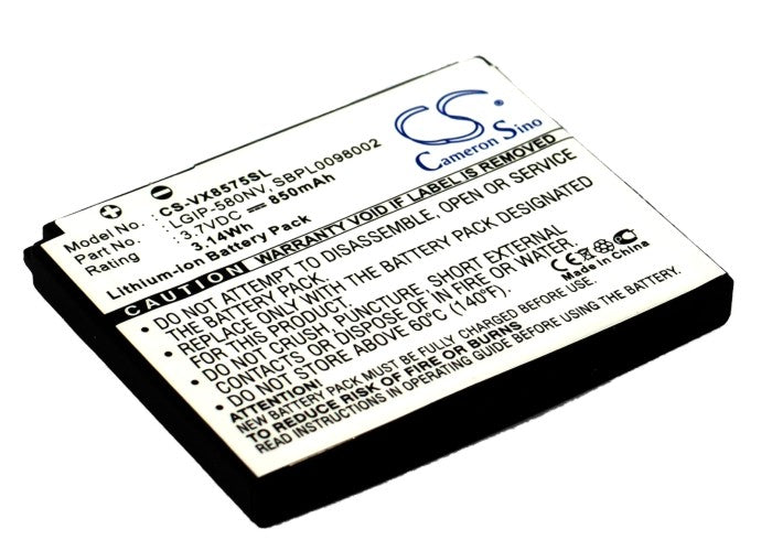 Replacement Battery for LG VX8575 – Mobile, SmartPhone – 850mAh / 3.7V - image 1