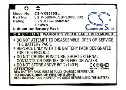 Replacement Battery for LG VX8575 – Mobile, SmartPhone – 850mAh / 3.7V - image 5