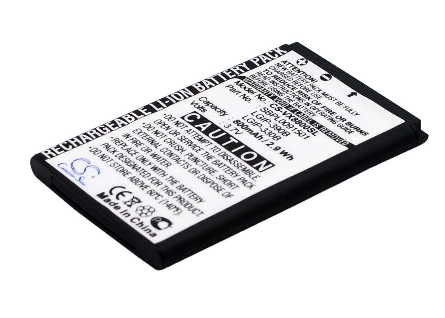 Replacement Battery for LG VX8800 – Mobile, SmartPhone – 800mAh / 3.7V - image 3
