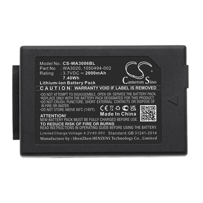 Replacement Battery for TEKLOGIX  7525 – Barcode Scanner – 2000mAh / 7.40Wh / 3.7V