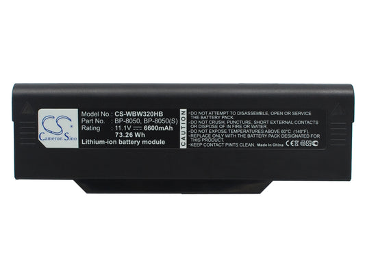 Replacement Battery for Fujitsu | NEC | BenQ | WinBook | Packard Bell | Medion | Mitac Amilo M1420 – Notebook, Laptop – 6600mAh / 11.1V - image 1