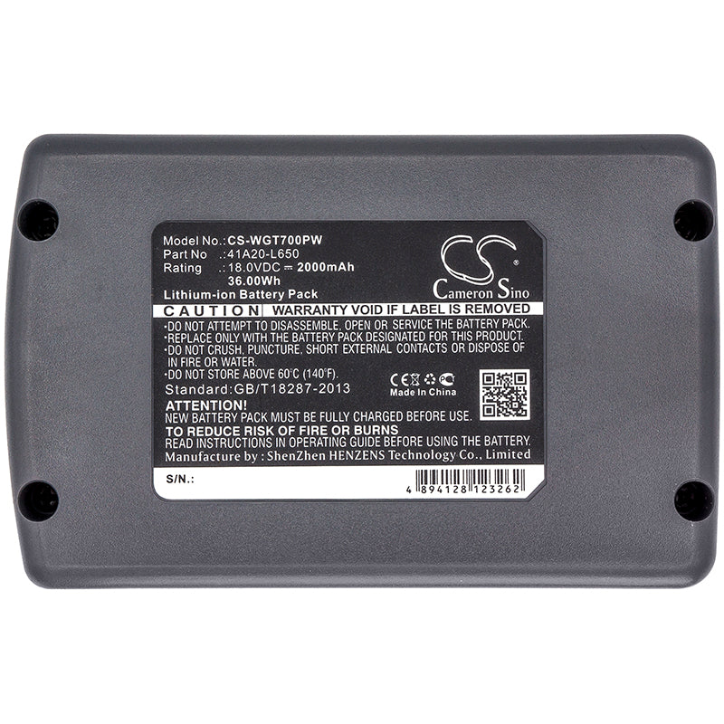 Replacement Battery for WOLF Garten  BA 700 – Power Tools – 2000mAh / 36.00Wh / 18.0V