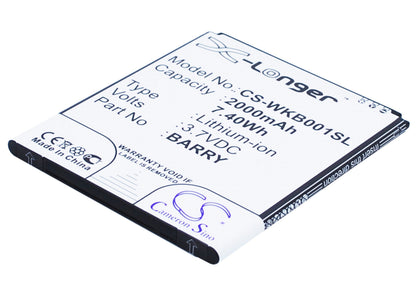 Replacement Battery for Wiko  Barry – Mobile, SmartPhone – 2000mAh / 7.40Wh / 3.7V