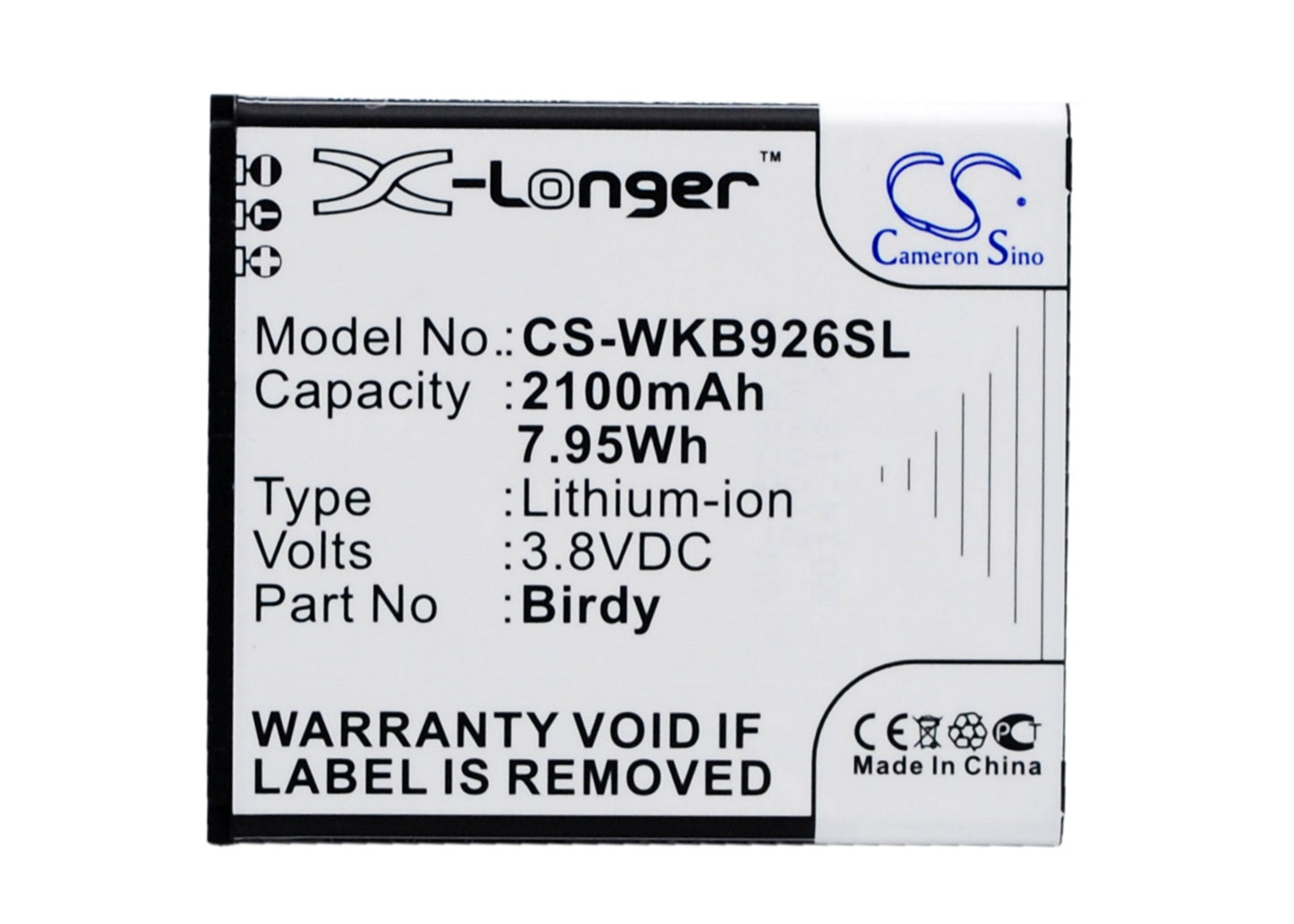 Replacement Battery for NGM | Wiko BIRDY – Mobile, SmartPhone – 2100mAh / 3.8V - image 1
